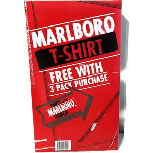 Vintage 90s Marlboro Promo Black T Shirt Still Inside Box Size XL NEW